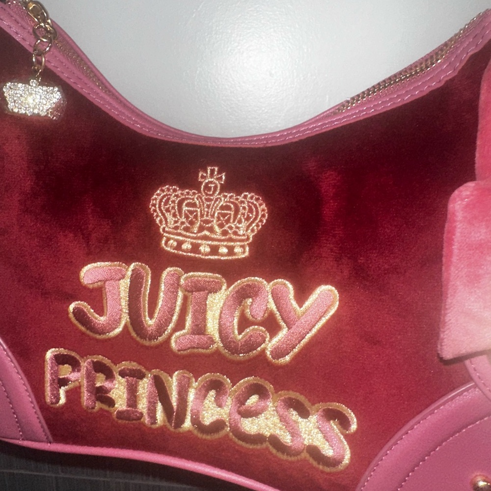 Juicy Couture cranberry and pink princess shoulder bag